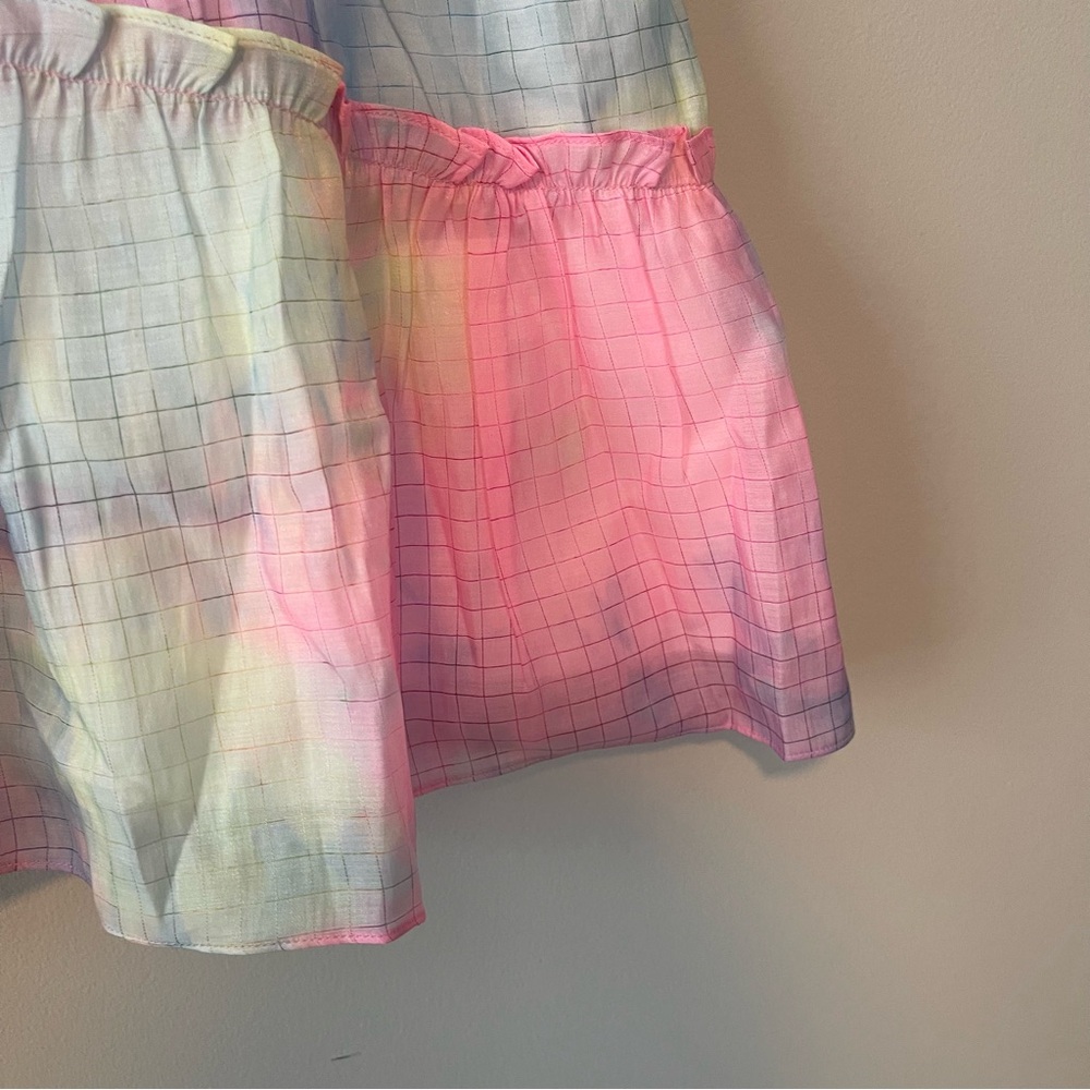 Rainbow Grid Chiffon Mini Skirt size XS The Shirt by Rochelle Behrens - Picture 6 of 7